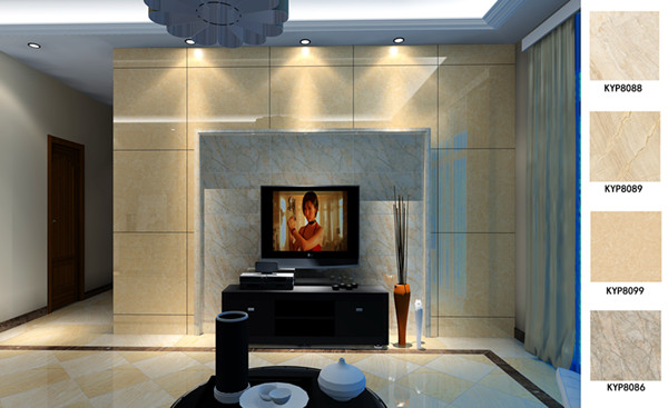 金艾陶瓷磚應用效果:佛山季園和府115方現代風格戶型裝修效果鑒賞