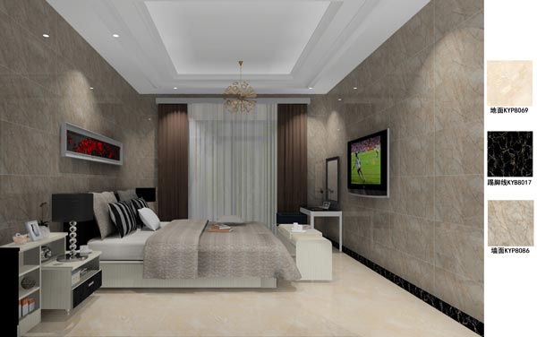 金艾陶瓷磚應(yīng)用效果：徐州開元翡翠灣F戶型裝修效果鑒賞