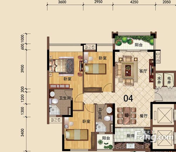 金艾陶家裝：佛山大瀝碧桂園華府106㎡簡約現(xiàn)代裝修效果鑒賞
