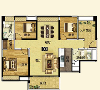 金艾陶家裝:佛山燈湖華府133㎡現代簡約裝修效果鑒賞