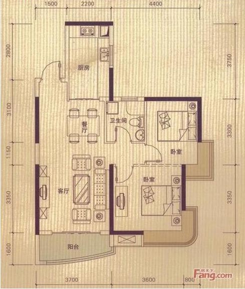 金艾陶家裝:佛山丹灶 桂丹頤景園80㎡簡約現代裝修效果鑒賞