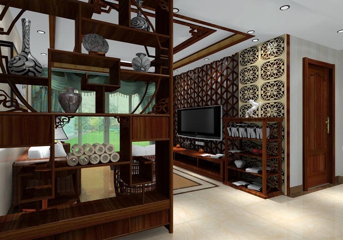 金艾陶家裝:井岡山和諧家園安置小區130㎡中式風格裝修鑒賞